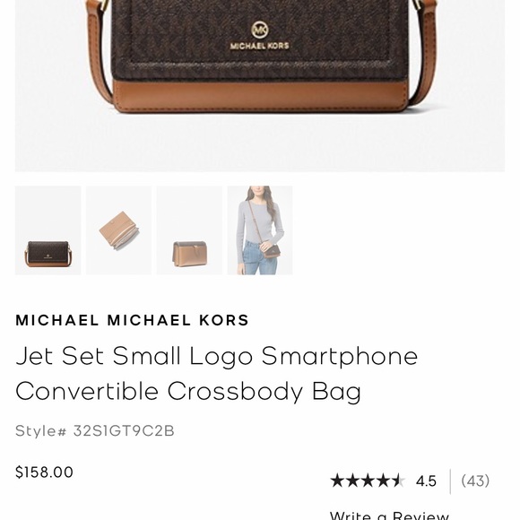 MICHAEL KORS Signature crossbody In reverse rectangle. GOLD CHAIN STRAP - Picture 13 of 16